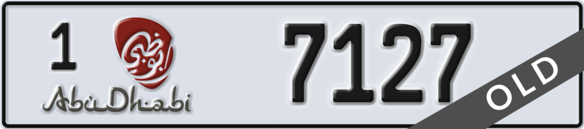 abu dhabi License Plate Number 7127 Code 1