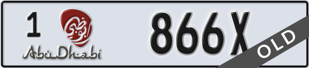 abu dhabi License Plate Number 866X Code 1