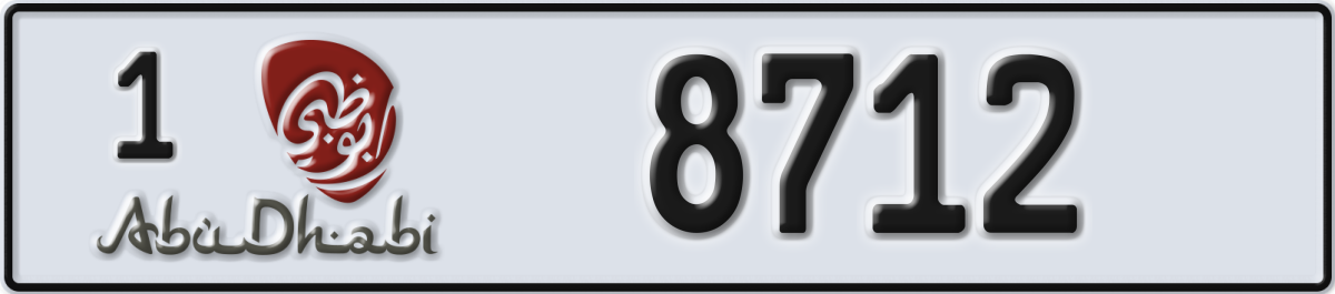 abu dhabi License Plate Number 8791 Code 1