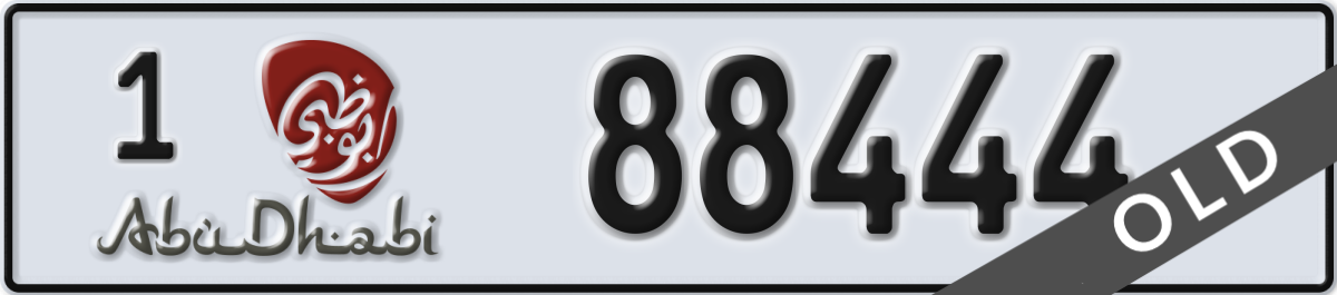 abu dhabi License Plate Number 88444 Code 1