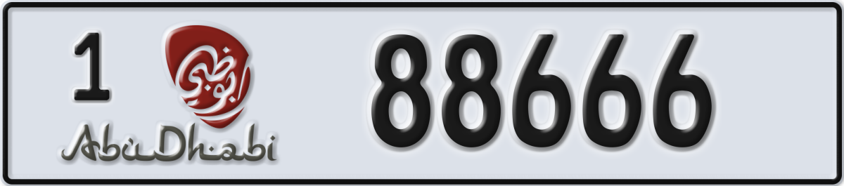 abu dhabi License Plate Number 88666 Code 1