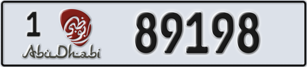 abu dhabi License Plate Number 89198 Code 1