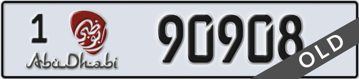 abu dhabi License Plate Number 90908 Code 1