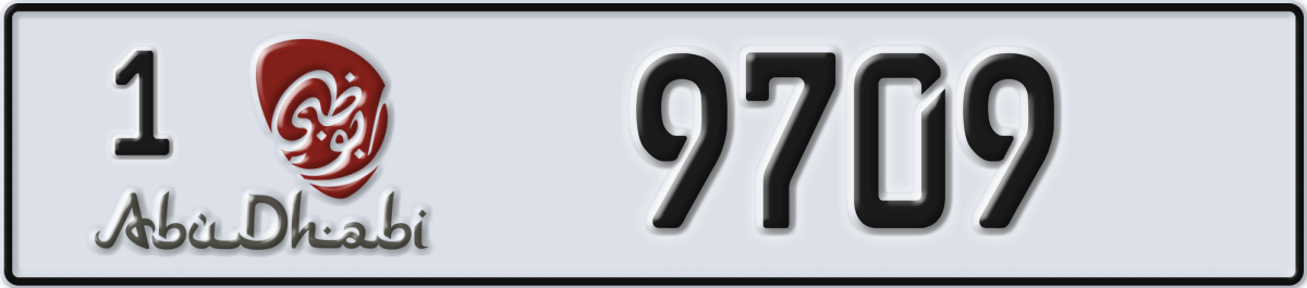 abu dhabi License Plate Number 9709 Code 1