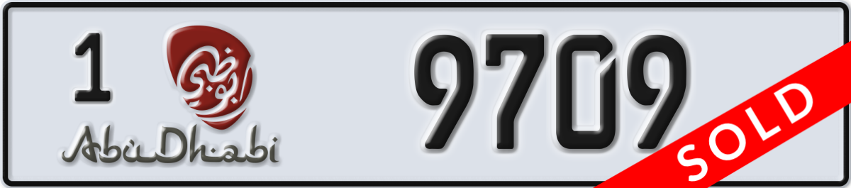 abu dhabi License Plate Number 9709 Code 1