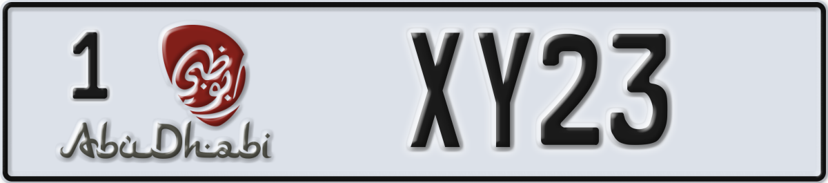 abu dhabi License Plate Number XY23 Code 1