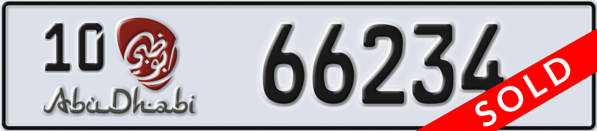 abu dhabi License Plate Number 66234 Code 10