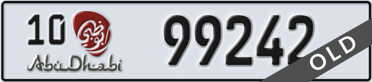 abu dhabi License Plate Number 99242 Code 10