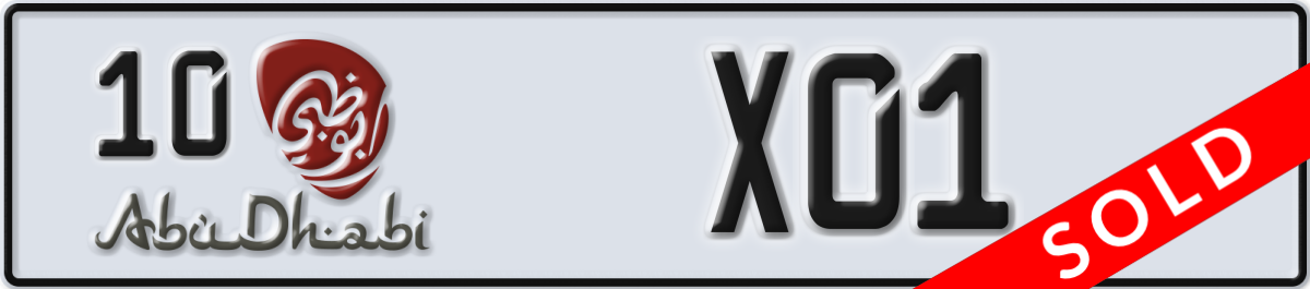 abu dhabi License Plate Number X01 Code 10