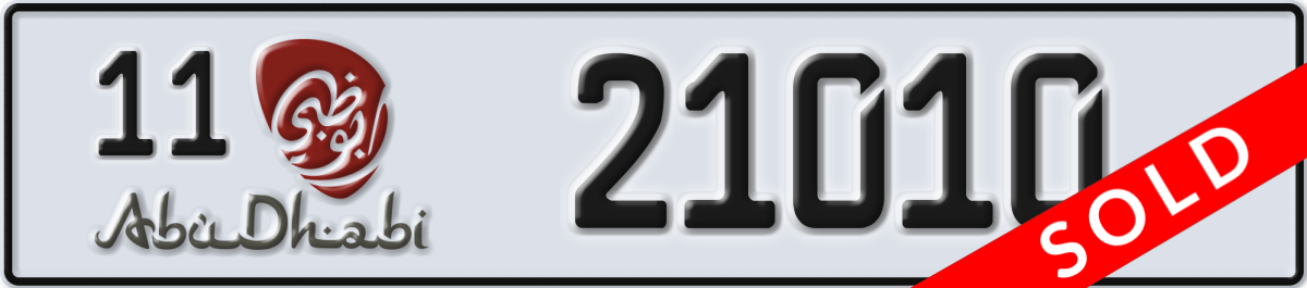 abu dhabi License Plate Number 21010 Code 11