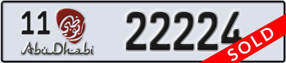 abu dhabi License Plate Number 22224 Code 11