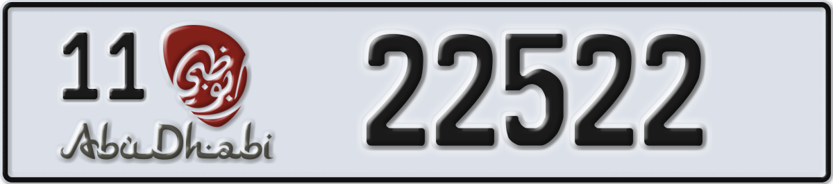 abu dhabi License Plate Number 22522 Code 11