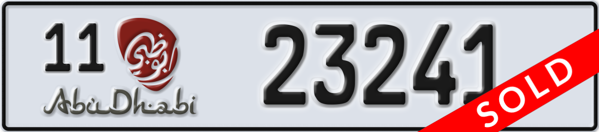abu dhabi License Plate Number 23241 Code 11