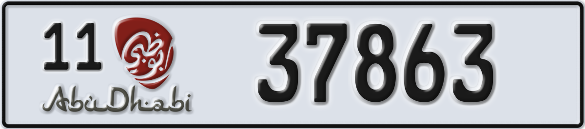 abu dhabi License Plate Number 37863 Code 11