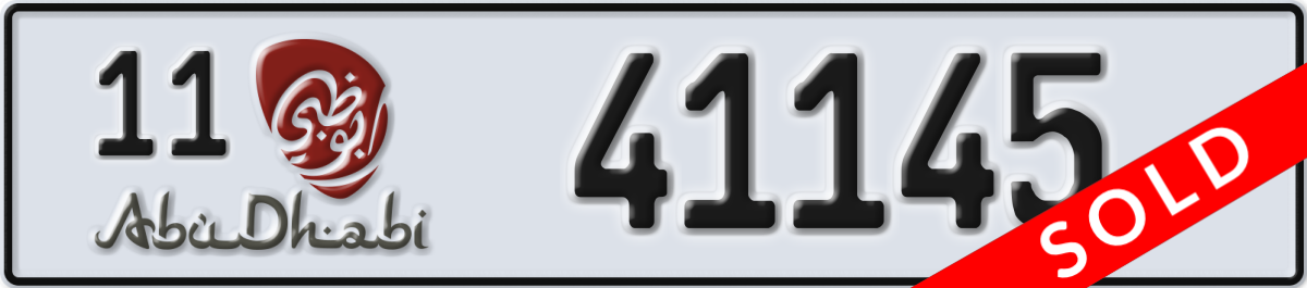 abu dhabi License Plate Number 41145 Code 11