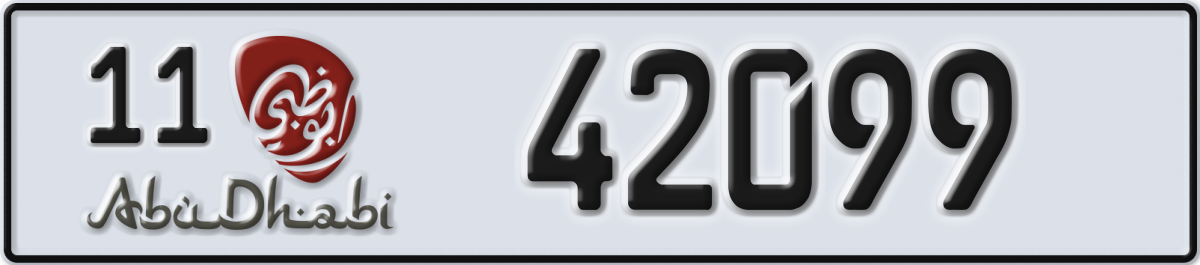 abu dhabi License Plate Number 42099 Code 11