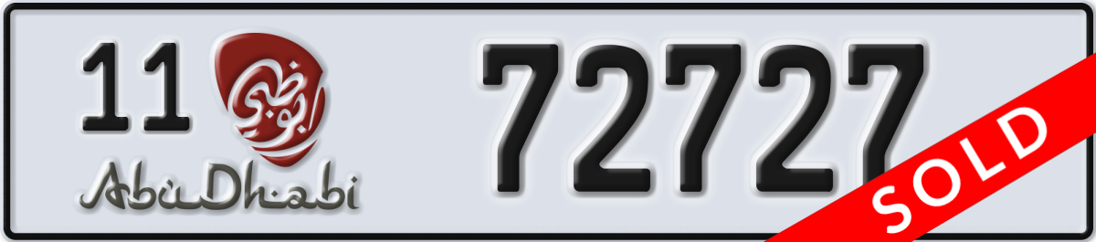 abu dhabi License Plate Number 72727 Code 11