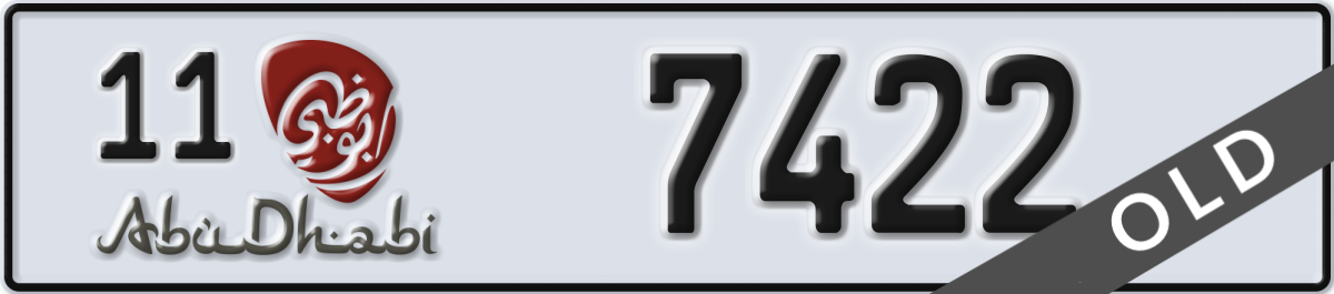 abu dhabi License Plate Number 7422 Code 11