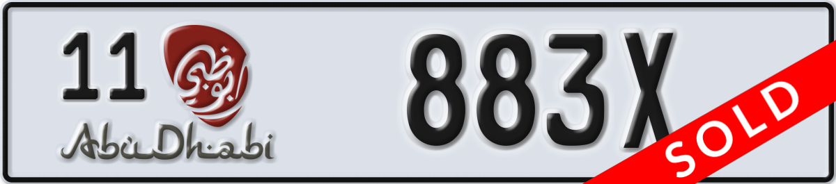 abu dhabi License Plate Number 883X Code 11
