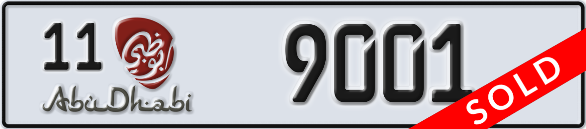 abu dhabi License Plate Number 9001 Code 11