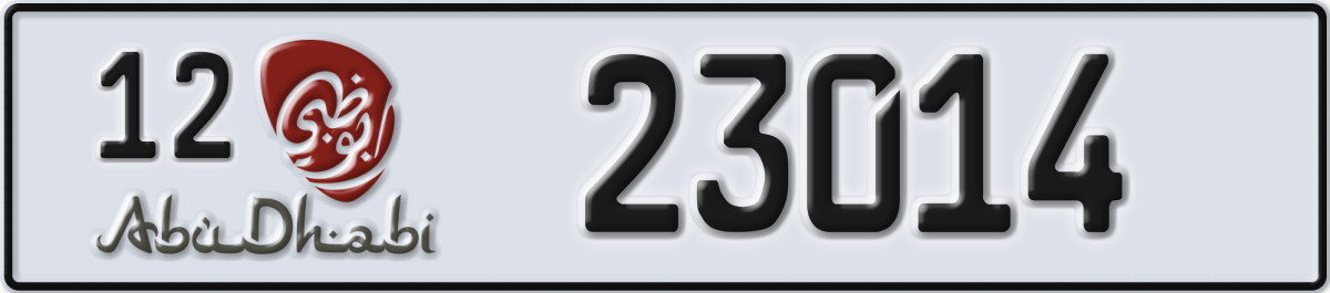 abu dhabi License Plate Number 23014 Code 12