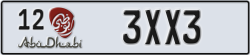 abu dhabi - code - 12 - number -3XX3