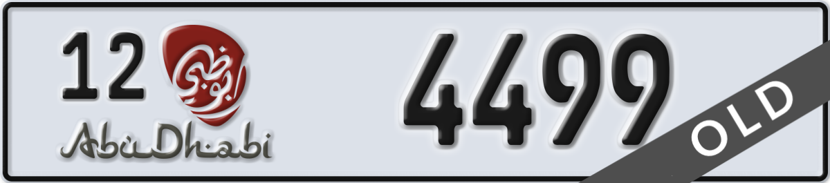 abu dhabi License Plate Number 4499 Code 12