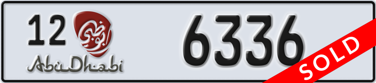 abu dhabi License Plate Number 6336 Code 12