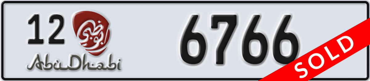 abu dhabi License Plate Number 6766 Code 12