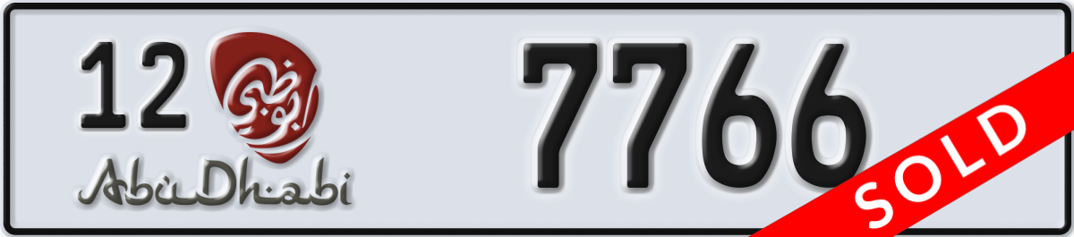 abu dhabi License Plate Number 7766 Code 12