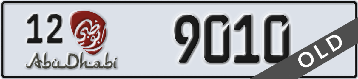 abu dhabi License Plate Number 9010 Code 12