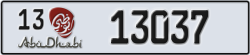 abu dhabi - code - 13 - number -13037
