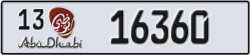 abu dhabi - code - 13 - number -16360