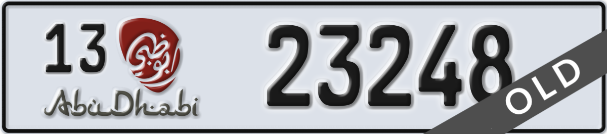 abu dhabi License Plate Number 23248 Code 13