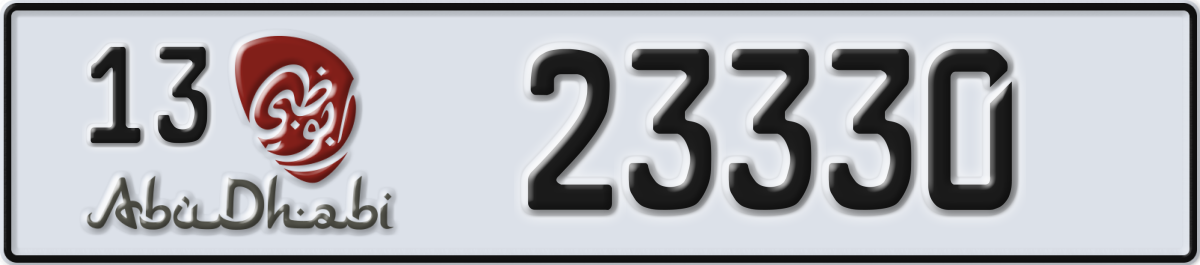 abu dhabi License Plate Number 23330 Code 13