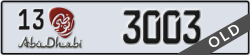 abu dhabi - code - 13 - number -3003