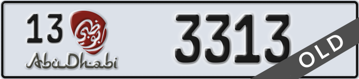 abu dhabi License Plate Number 3313 Code 13