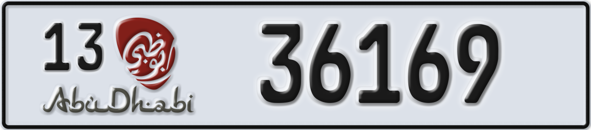 abu dhabi License Plate Number 36169 Code 13