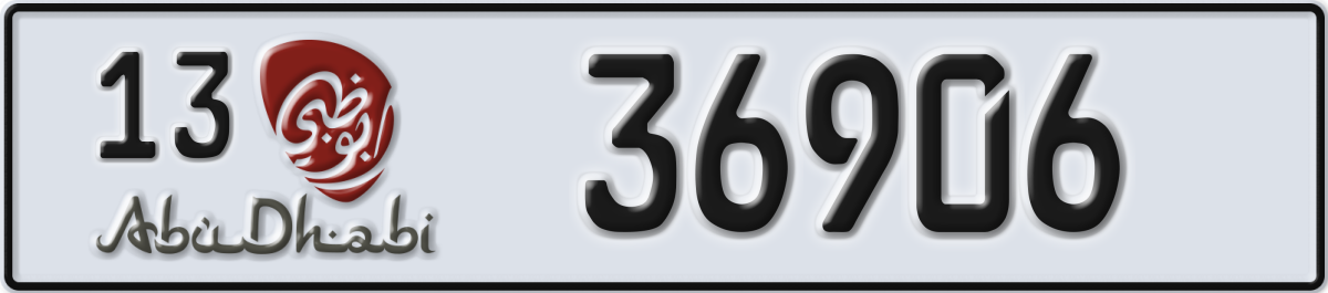 abu dhabi License Plate Number 36906 Code 13
