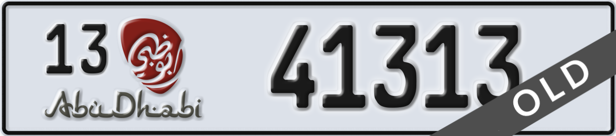 abu dhabi License Plate Number 41313 Code 13