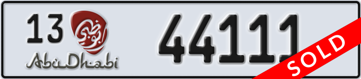 abu dhabi License Plate Number 44111 Code 13
