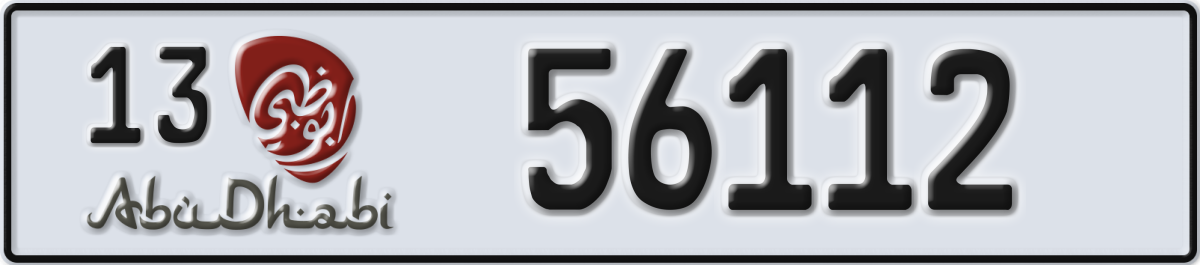 abu dhabi License Plate Number 56112 Code 13