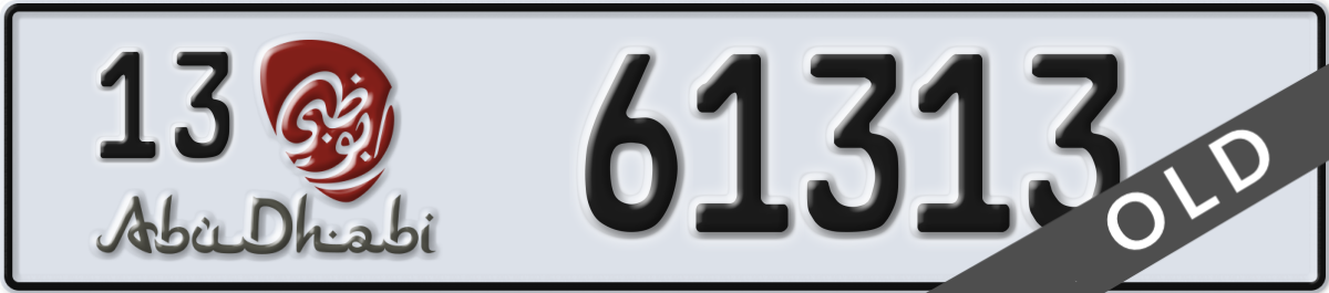 abu dhabi License Plate Number 61313 Code 13