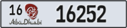 abu dhabi - code - 16 - number -16252