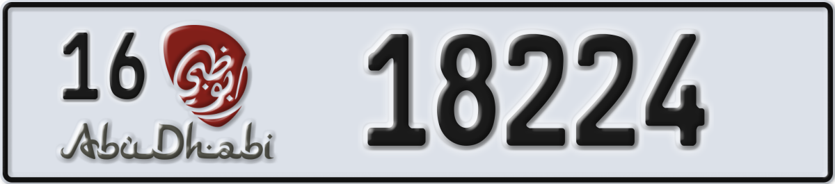 abu dhabi License Plate Number 18224 Code 16