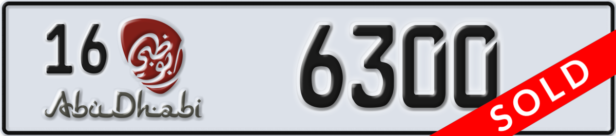 abu dhabi License Plate Number 6300 Code 16