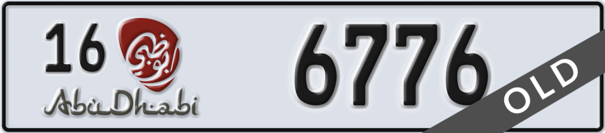 abu dhabi License Plate Number 6776 Code 16