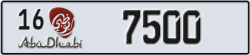 abu dhabi - code - 16 - number -7500