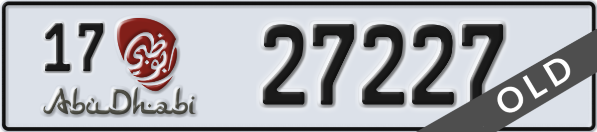 abu dhabi License Plate Number 27227 Code 17