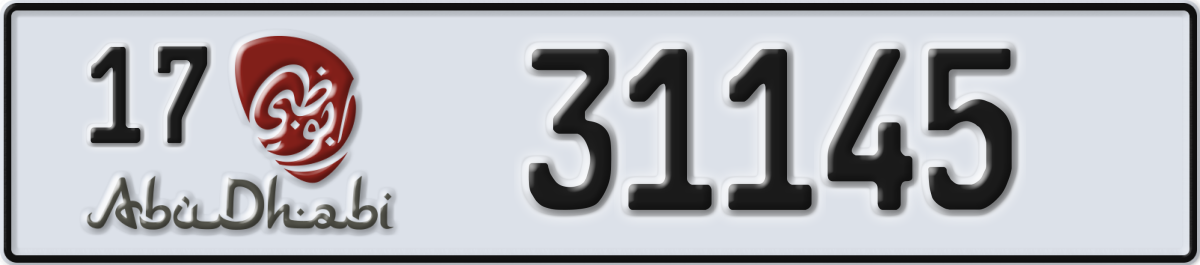 abu dhabi License Plate Number 31145 Code 17